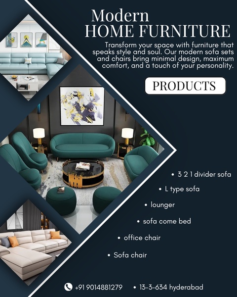A 4:5 vertical ad creative featuring a sophisticated collage of modern sofa sets, chairs, and loungers with clear benefit-focused copy.