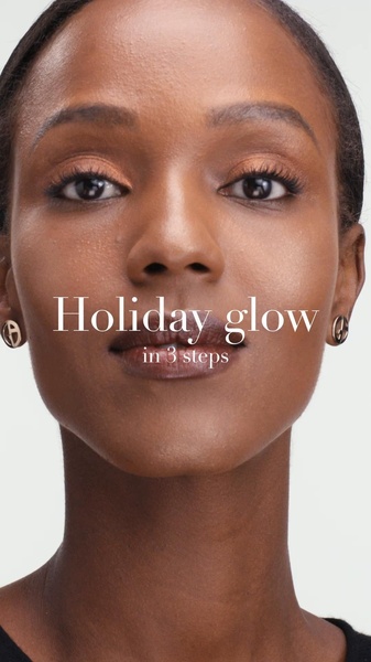 A clean, high-contrast 9:16 beauty ad featuring a close-up portrait of a model with a radiant complexion and clear instructional text overlay.