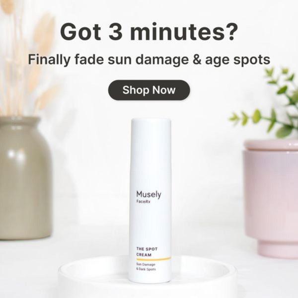 A minimal, clean product showcase featuring a white tube of spot cream against a neutral, bright background to emphasize clarity and speed.