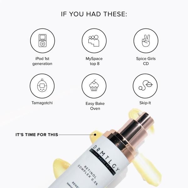 facial serum, skincare serum, retinol serum, anti aging serum, face treatment, skincare product, beauty serum, brand awareness, minimalist, playful, neutral, gold