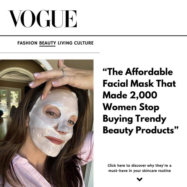 facial mask, face mask, sheet mask, skincare mask, beauty mask, skin treatment, face treatment, social proof, product launch, editorial, lifestyle, trustworthy, luxurious, neutral, pink