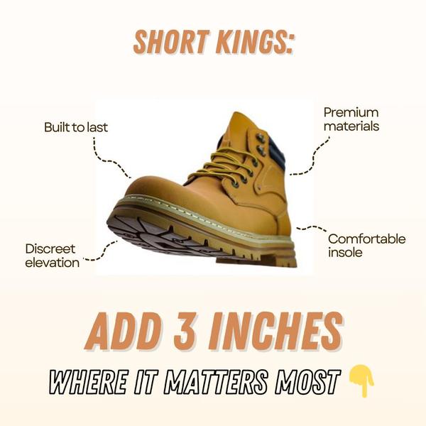 This ad creative uses a clean, benefit-focused diagram to showcase the specific features and the primary value proposition of height-increasing boots.