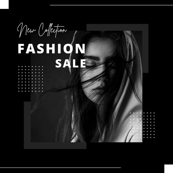 fashion sale, clothing sale, apparel promotion, style event, fashion collection, new arrival, sale promotion, editorial, modern typography, bold, luxurious, black, neutral