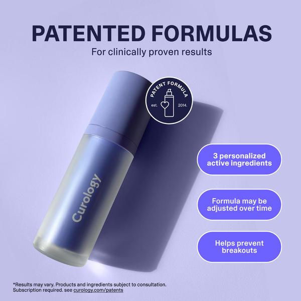 acne treatment, skincare serum, breakout prevention, face serum, acne serum, skin treatment, anti-acne product, brand awareness, product launch, minimalist, trustworthy, luxurious, purple