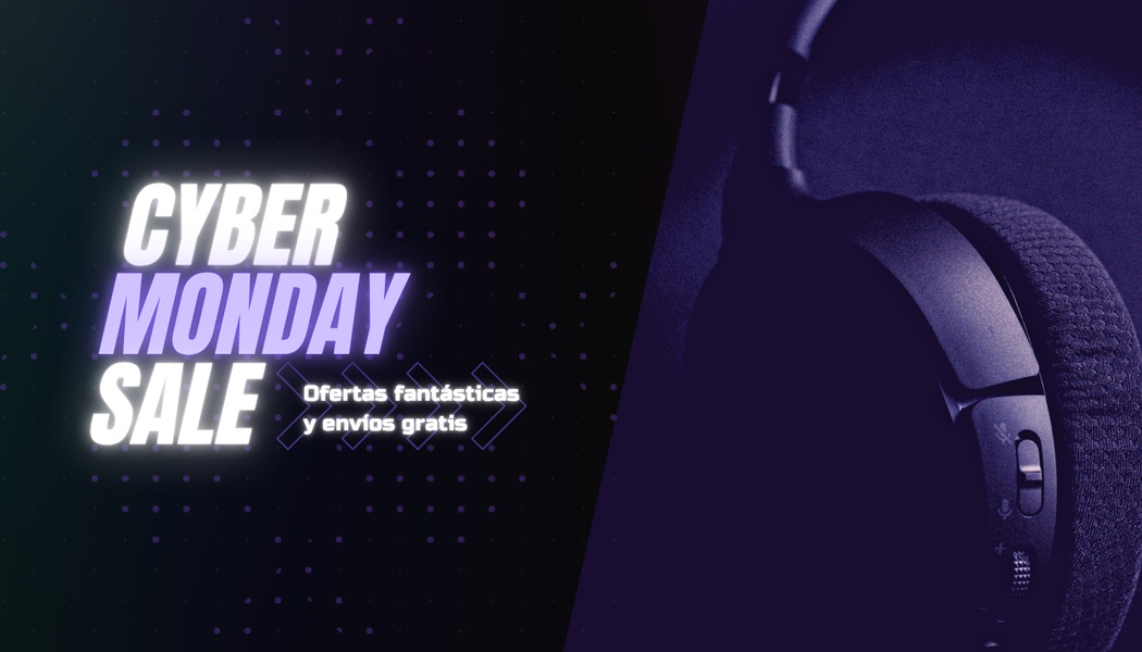 A high-contrast 16:9 promotional graphic featuring wireless headphones, utilizing a dark theme with vibrant text to announce a seasonal sale.