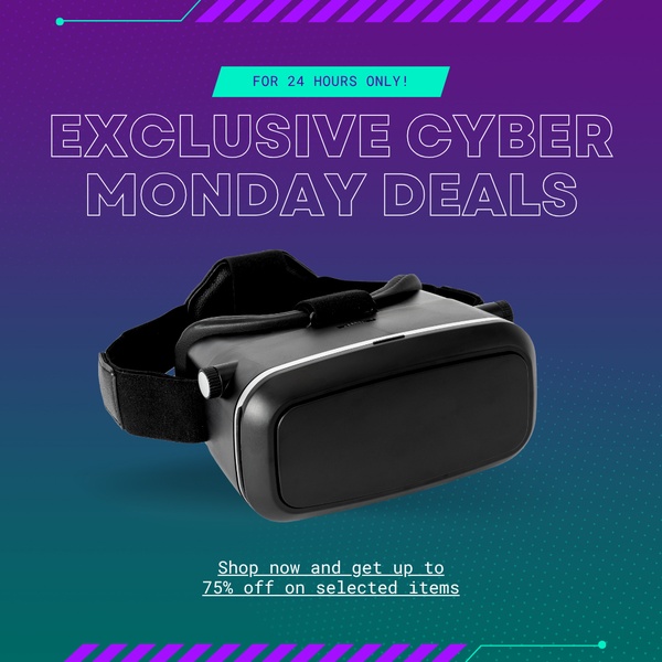 A high-contrast, urgent promotional ad for a VR headset featuring a 24-hour countdown messaging and a strong discount offer.