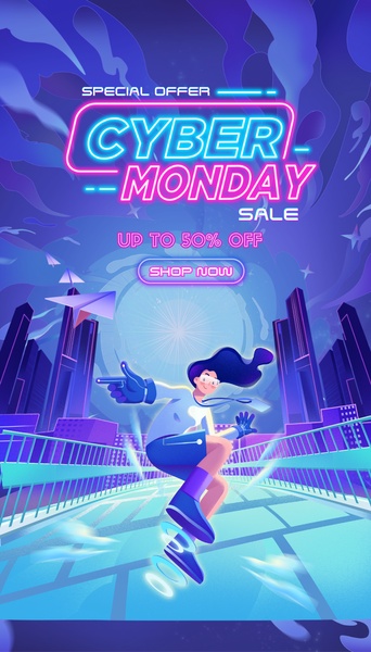 Futuristic Cyber Monday Sale