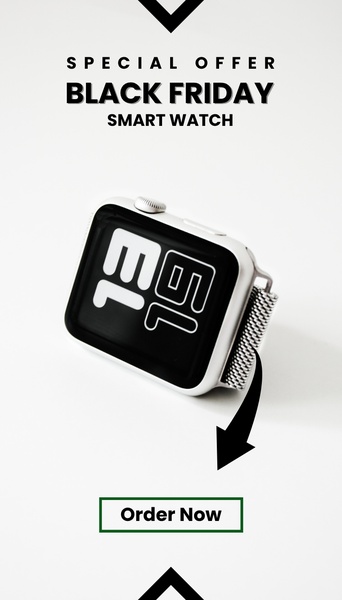 smart watch, fitness tracker, wearable device, digital watch, activity tracker, sale promotion, minimalist, bold, neutral, black, black friday