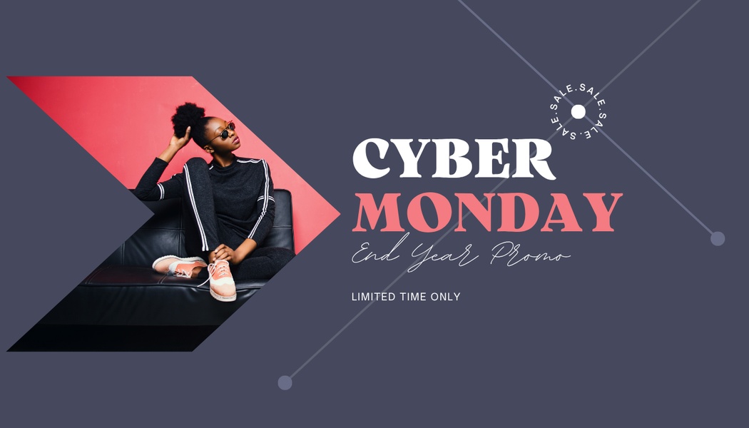 A high-contrast 16:9 promotional creative featuring a model in lifestyle sneakers, leveraging bold color blocking and urgency-driven text to drive seasonal sales.