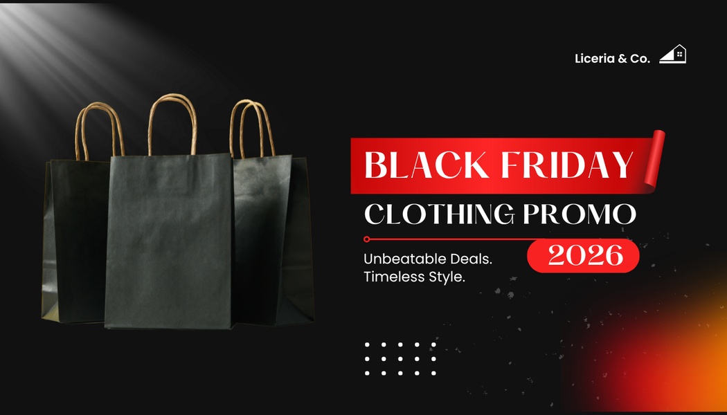 black friday, clothing sale, fashion deals, holiday shopping, retail promotion, sale promotion, minimalist, bold, luxurious, black, red