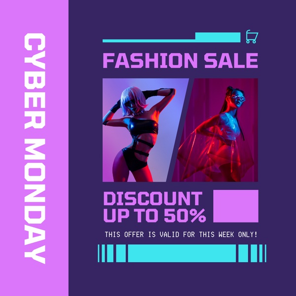 fashion sale, clothing discount, apparel promotion, style event, fashion deals, clothing sale, discount fashion, sale promotion, limited time deal, modern typography, energetic, bold, purple, pink