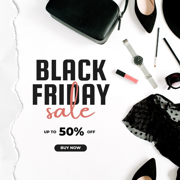 Black Friday Minimalist Accessory Flat Lay