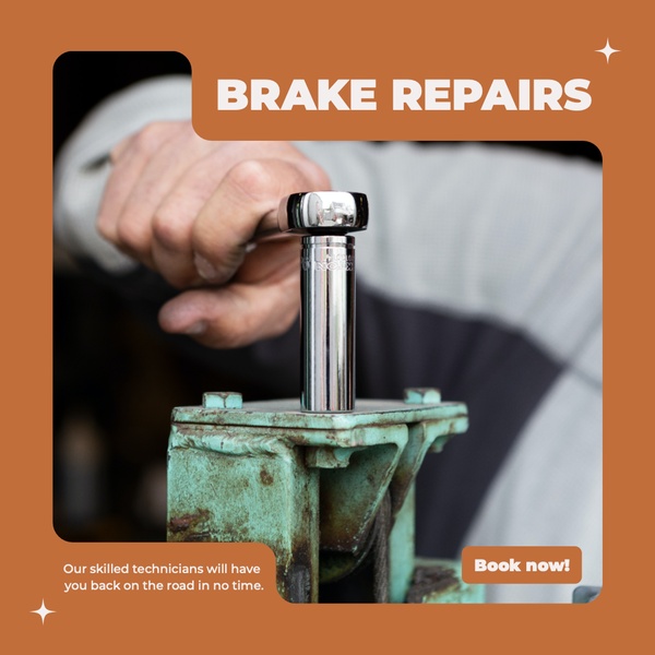 This ad features a professional mechanic using a socket wrench on a vehicle component, emphasizing precision and skilled service.