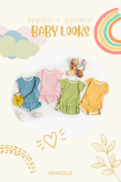baby outfits, toddler sets, baby clothing, kids outfits, children sets, baby wear, toddler clothing, new arrival, flat lay, playful, warm, pastel, yellow, spring campaign