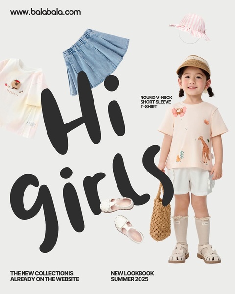 kids clothing, children's apparel, toddler outfits, girls clothing, kids fashion, new arrival, product launch, lifestyle, modern typography, playful, fresh, neutral, blue, pink