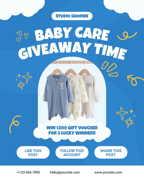 baby sleepwear, infant pajamas, baby onesies, baby rompers, newborn sleepers, baby nightwear, infant clothing, social proof, brand awareness, modern typography, playful, energetic, blue