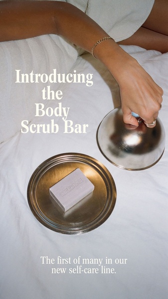 body scrub bar, exfoliating bar, scrub soap, body bar, exfoliating soap, cleansing bar, skincare bar, product launch, new arrival, lifestyle, editorial, luxurious, calm, neutral, gold