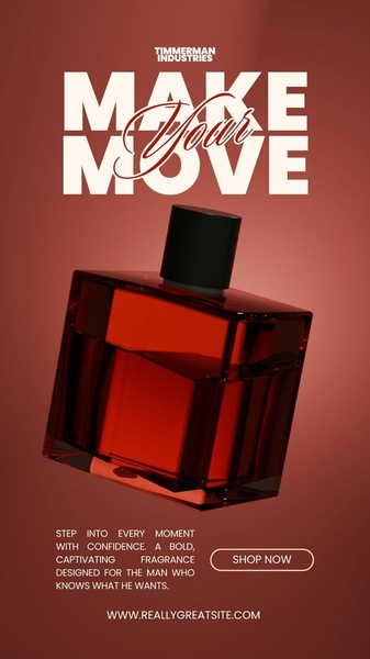 cologne, fragrance, perfume, men's fragrance, aftershave, eau de toilette, scent, brand awareness, product launch, minimalist, modern typography, bold, luxurious, red, black