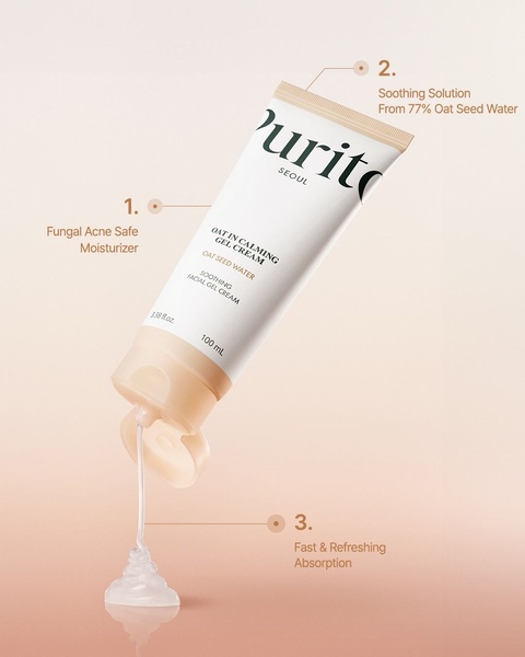 facial moisturizer, face cream, gel cream, skincare cream, moisturizing gel, acne moisturizer, oat moisturizer, product launch, minimalist, calm, fresh, neutral, pastel
