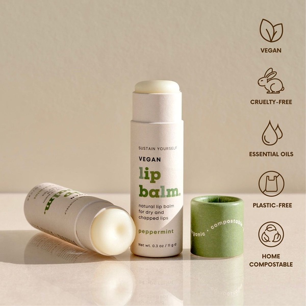 lip balm, lip care, lip treatment, chapstick, lip moisturizer, natural lip balm, vegan lip balm, brand awareness, minimalist, calm, fresh, neutral, green