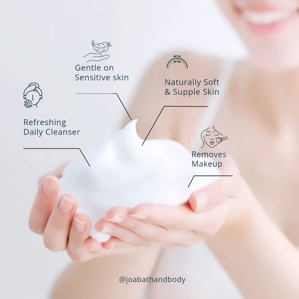 facial cleanser, face wash, daily cleanser, makeup remover, cleansing foam, skin cleanser, face cleanser, product launch, lifestyle, calm, fresh, pastel, neutral