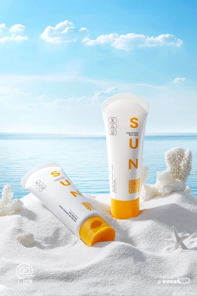 sunscreen, sun protection, spf cream, sunblock, face sunscreen, product launch, outdoor, fresh, calm, blue, neutral, summer sale