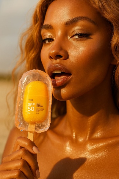 sunscreen, sun cream, spf cream, sun protection, facial sunscreen, body sunscreen, uv protection, product launch, lifestyle, warm, playful, orange, yellow, summer sale
