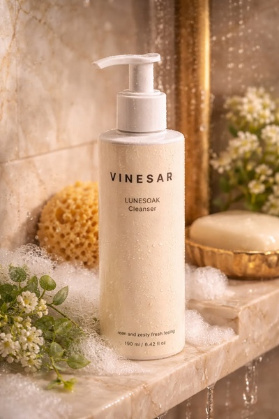 facial cleanser, face wash, skin cleanser, cleansing gel, face cleanser, daily cleanser, skincare cleanser, product launch, lifestyle, luxurious, calm, neutral, gold