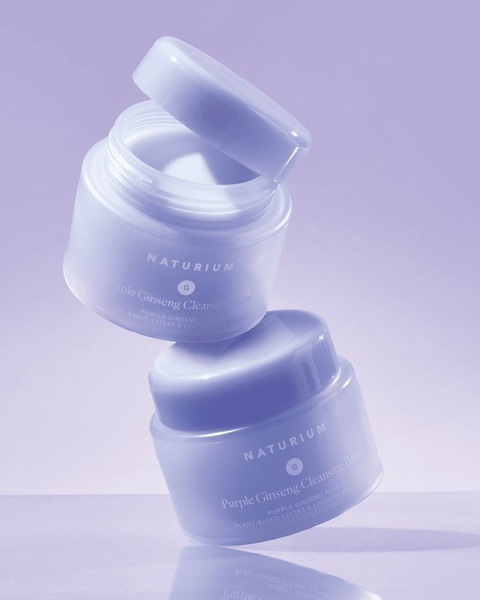cleansing balm, makeup remover, facial cleanser, cleansing cream, skincare cleanser, product launch, brand awareness, minimalist, luxurious, calm, purple, pastel