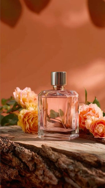 perfume, fragrance, eau de parfum, cologne, scent, product launch, lifestyle, luxurious, warm, orange, pink