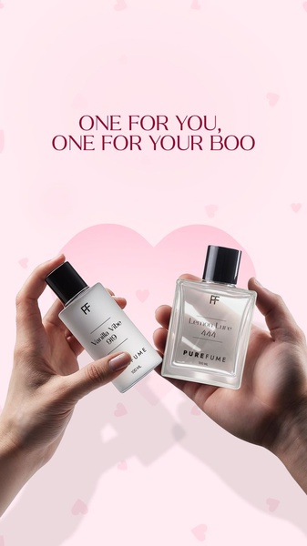 perfume, fragrance, cologne, eau de parfum, scent, bundle offer, lifestyle, playful, warm, pink, valentine's day