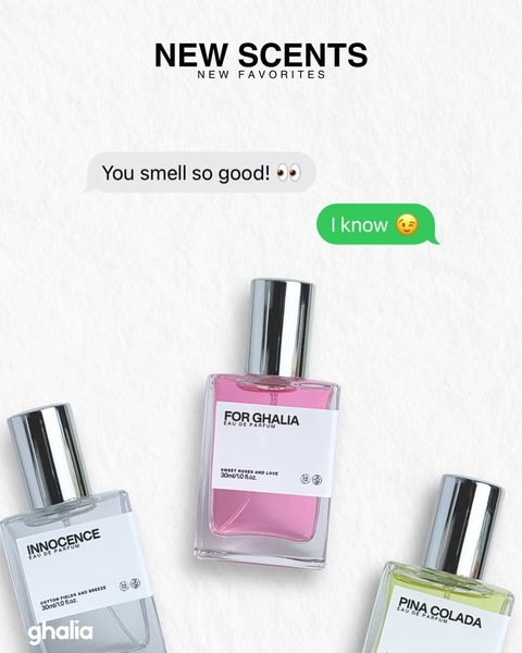perfume, fragrance, cologne, eau de parfum, scent, body spray, new arrival, product launch, minimalist, ugc style, playful, fresh, neutral, pink, green