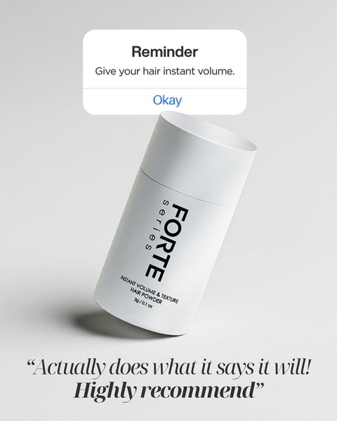 This creative features a clean, white-space heavy product shot paired with a native-style digital reminder and a direct customer testimonial.