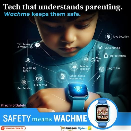 smartwatch, kids watch, gps watch, safety watch, children smartwatch, product launch, brand awareness, modern typography, trustworthy, calm, blue, neutral