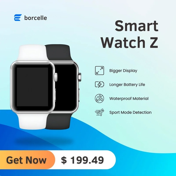 smart watch, fitness tracker, wearable device, activity tracker, digital watch, product launch, minimalist, fresh, trustworthy, blue, neutral