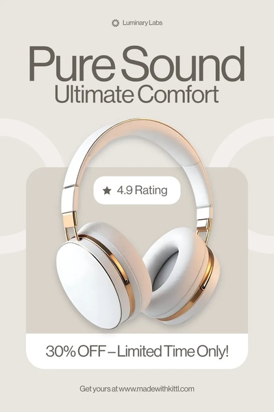 A clean, high-contrast ad featuring a 4.9 star rating and a clear 30% off discount offer to drive immediate conversions.