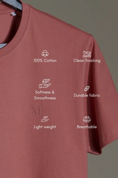 t-shirt, tee, shirt, top, cotton shirt, product launch, minimalist, trustworthy, pink, neutral