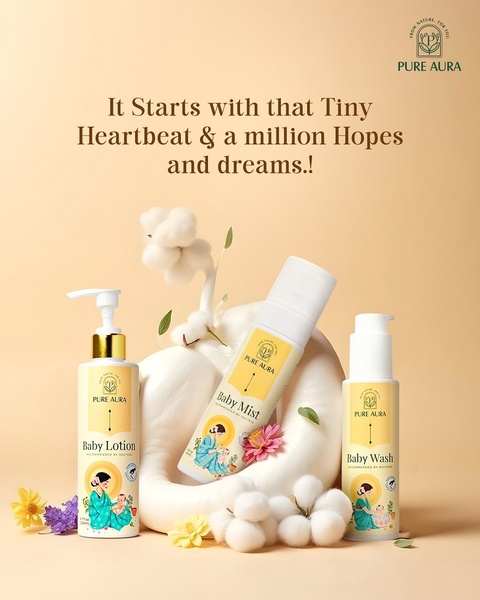 baby lotion, baby wash, baby mist, baby skincare, infant care products, baby grooming, newborn care, brand awareness, minimalist, warm, calm, neutral, yellow