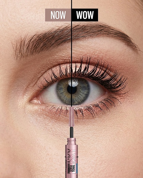 mascara, eyelash mascara, eye makeup, lash enhancer, cosmetics, beauty products, product launch, social proof, minimalist, bold, pink, neutral