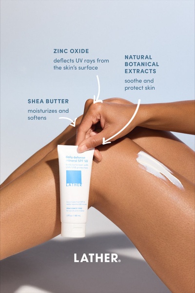 sunscreen, spf cream, sun protection, mineral sunscreen, daily defense cream, product launch, lifestyle, fresh, trustworthy, neutral, blue