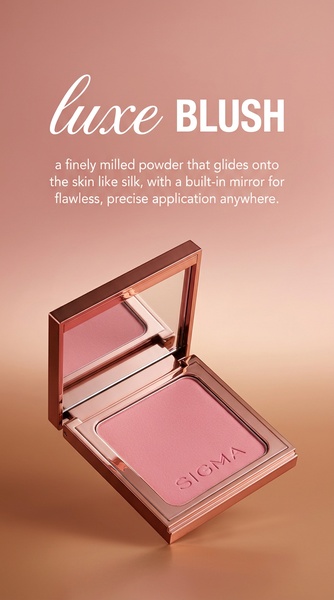 blush, face powder, makeup compact, cheek color, cosmetic powder, face makeup, beauty compact, product launch, minimalist, luxurious, warm, pink, brown