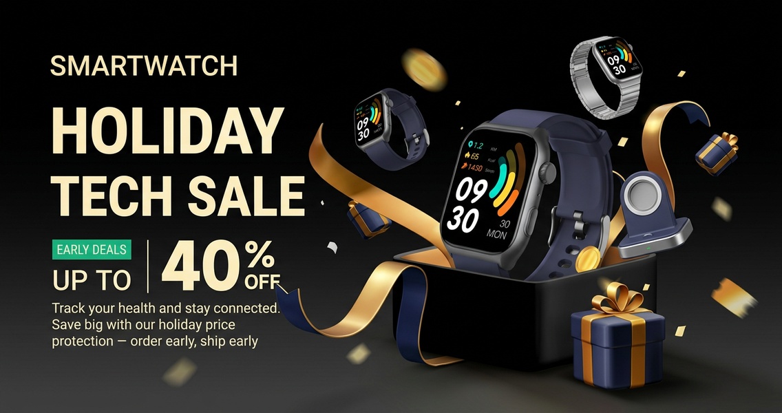 smartwatch, fitness tracker, smart watch, wearable device, activity tracker, sale promotion, minimalist, luxurious, bold, black, gold