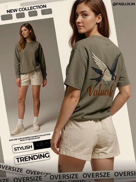 graphic tee, printed t-shirt, oversized shirt, casual top, graphic top, statement tee, new arrival, lifestyle, calm, fresh, green, neutral