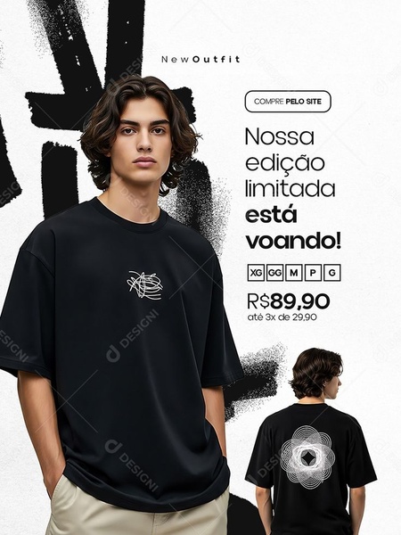 t-shirt, tee, shirt, top, casual shirt, new arrival, limited time deal, lifestyle, modern typography, bold, fresh, black, neutral