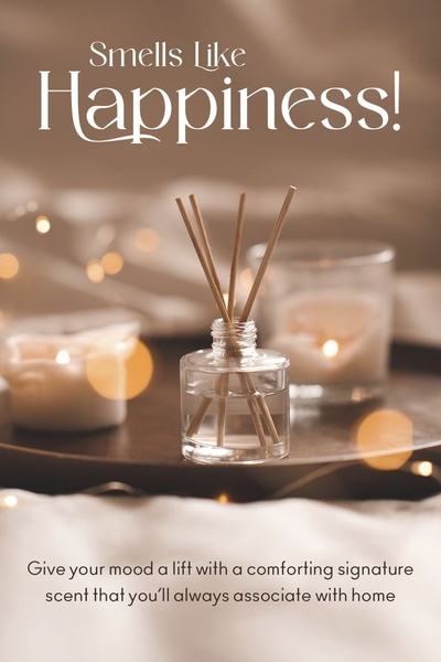 reed diffuser, home fragrance, scent diffuser, room fragrance, aromatherapy diffuser, brand awareness, lifestyle, warm, calm, neutral, brown