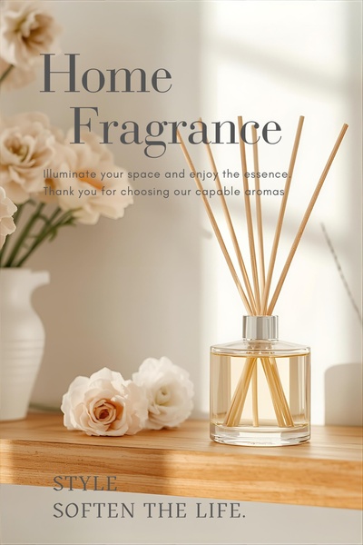 reed diffuser, home fragrance, room scent, aromatherapy diffuser, scent sticks, fragrance oil diffuser, home air freshener, brand awareness, lifestyle, calm, warm, neutral, brown