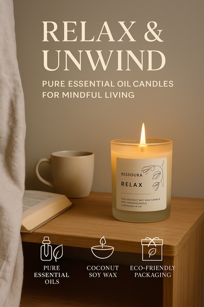 candles, essential oil candles, soy candles, aromatherapy candles, scented candles, coconut wax candles, home fragrance, brand awareness, product launch, lifestyle, calm, warm, neutral, brown
