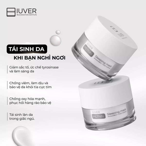 sleeping mask, night mask, overnight mask, face mask, skincare mask, anti-aging mask, facial treatment, product launch, brand awareness, minimalist, calm, luxurious, neutral