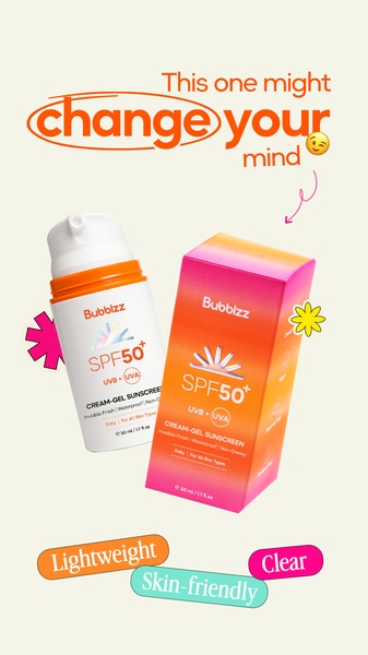 sunscreen, sun protection, spf cream, facial sunscreen, uv protection, sunblock, skin care, product launch, modern typography, playful, energetic, orange, pink