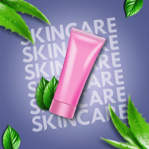 skincare tube, face cream, cosmetic tube, beauty product, skincare product, facial cream, cosmetic cream, brand awareness, minimalist, fresh, calm, purple, pink, green